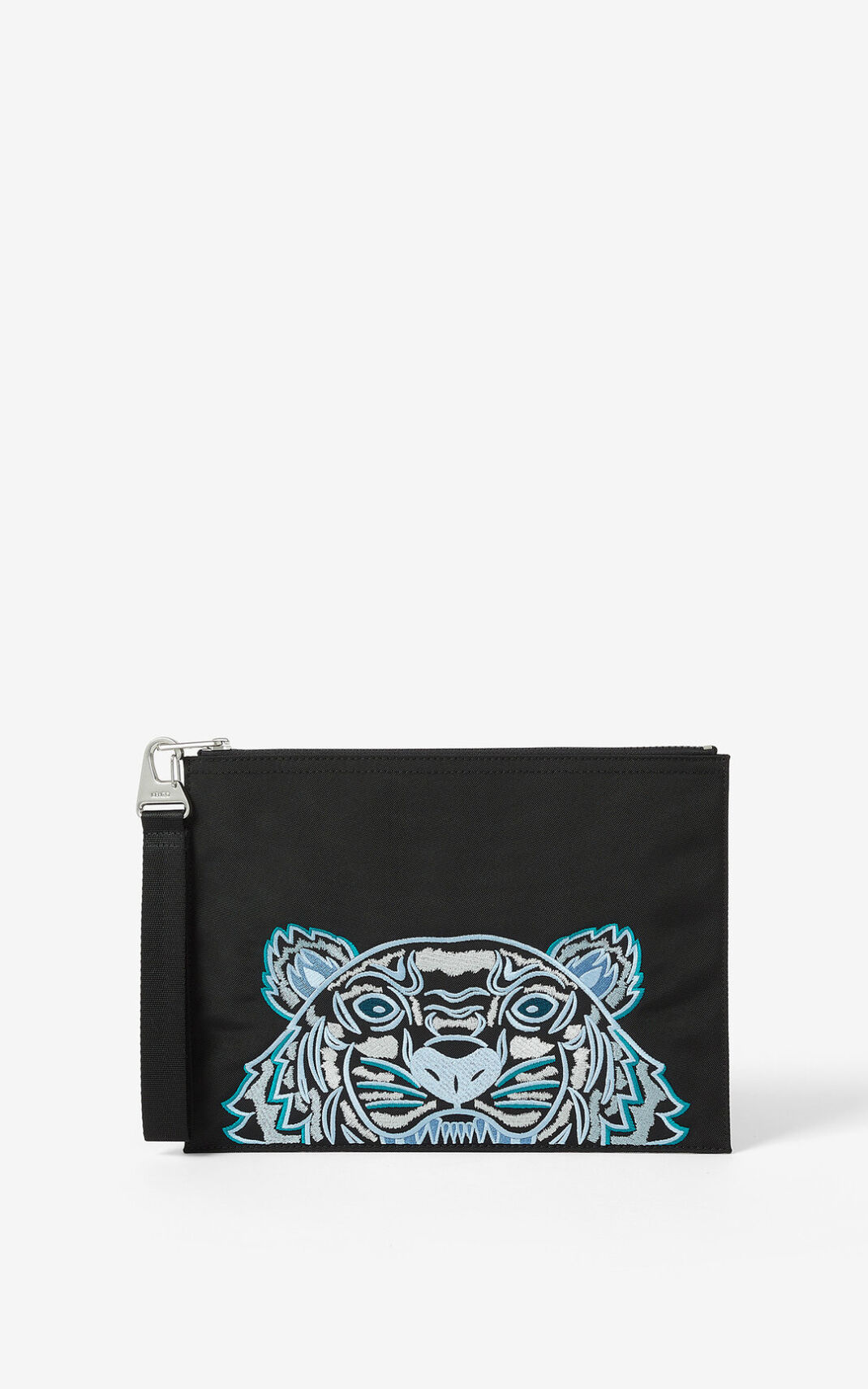 Kenzo Large Lona Kampus Tiger Clutch Hombre Negras | 9513678-MR